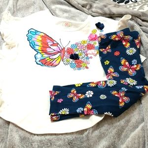 Garanimals  sz5 GIRLS butterfly collection NWT pant and top